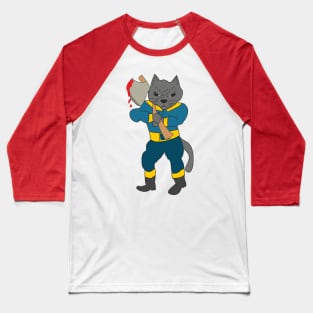 Cat with axe Baseball T-Shirt